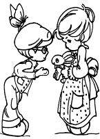 A coloring page of precious moments